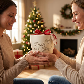Persönliches Geschenk für Gebäudereiniger – Gravur: Danke für den Glanz! — als persoenliche Geschenk-Uebergabe