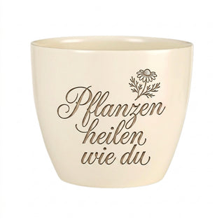 Personalisierter Blumentopf mit Gravur — Geschenk für Apothekerin — topf_gravur
