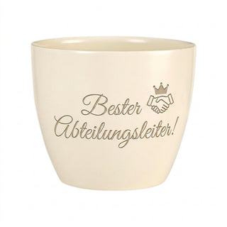 Personalisierter Blumentopf 'Bester Abteilungsleiter!' — Geschenk für Chef — topf_gravur
