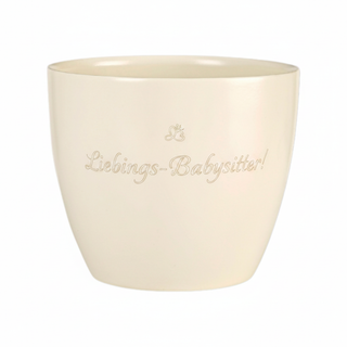 Persönlicher Blumentopf für den Lieblings-Babysitter – Das perfekte Geschenk! — Detailansicht der Lasergravur
