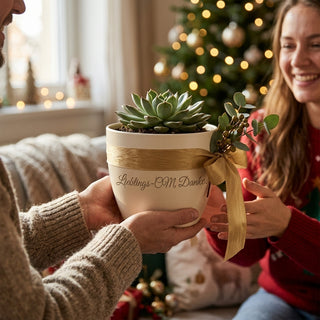 Personalisierter Blumentopf mit Gravur — Dankeschön Category Manager — als persoenliche Geschenk-Uebergabe