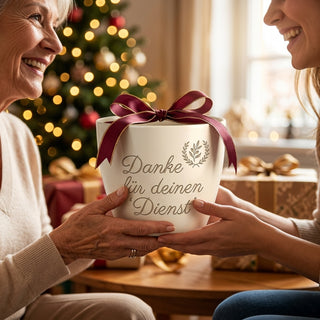 Persönliches Geschenk für Soldatin – Gravur: Danke für deinen Dienst — als persoenliche Geschenk-Uebergabe