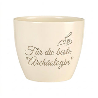 Personalisierter Blumentopf mit Lasergravur — Geschenk für Archäologinnen — topf_gravur