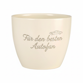Personalisierter Blumentopf mit Gravur — Geschenk für Autofan & Autoliebhaber — topf_gravur