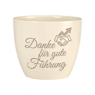Personalisierter Blumentopf Danke Führung — Abschiedsgeschenk Abteilungsleiter — topf_gravur
