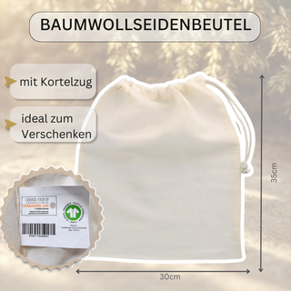 Baumwoll-Seidenbeutel (30x35cm) mit Kordelzug, ideal zum Verschenken des Sternzeichen Krebs Blumentopfs von Natur Macher. ...