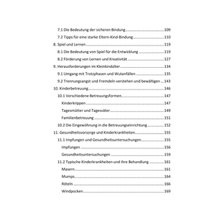 Inhaltsverzeichnis "Baby Ratgeber - Kleine Wunder" von Naturmacher: Kapitel zu Bindung, Spiel, Entwicklung,  Kinderbetreuu...