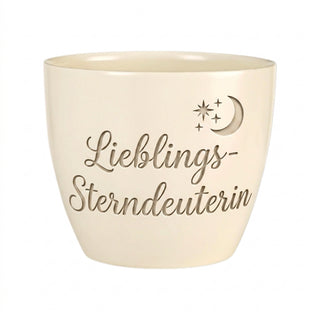 Geschenk für die Astrologin – Blumentopf mit Gravur Lieblings-Sterndeuterin — topf_gravur