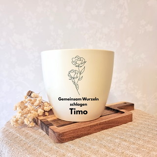 besonderes Geschenk - Kombitopf mit Gravur - Gießkanne & Pflanze