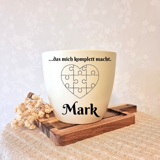 besonderes Geschenk - Kombitopf mit Gravur - Puzzleteil