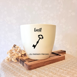 besonderes Geschenk - Kombitopf mit Gravur - Herzschlüssel