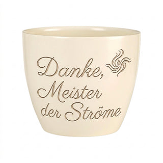 Personalisierter Blumentopf mit Gravur — Geschenk Elektroingenieur Abschied — Detailansicht der Lasergravur