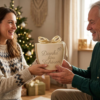 Personalisierter Blumentopf mit Gravur — Danke Geschenk für Kinderpsychologin — als persoenliche Geschenk-Uebergabe