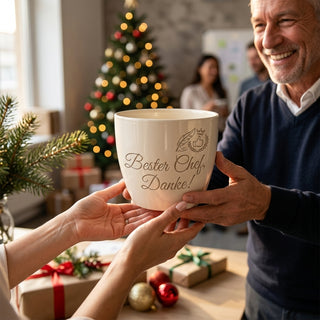 Personalisierter Blumentopf zum Abschied — Geschenk für Abteilungsleiter — geschenk_uebergabe