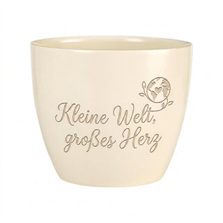 Personalisierter Blumentopf mit Gravur – Geschenk für Modelleisenbahner — Detailansicht der Lasergravur