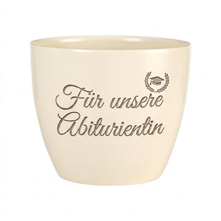 Wunderschönes Geschenk für Abiturientin mit individueller Gravur – Für unsere Abiturientin — topf_gravur