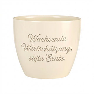 Blumentopf mit Gravur «Wachsende Wertschätzung» – Geschenk Imker mi...
