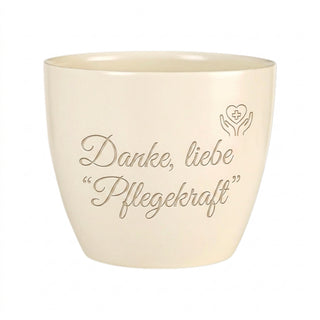 Blumentopf mit Gravur Danke Pflegekraft — Geschenk für Altenpflegerin — topf_gravur