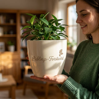 Personalisierter Blumentopf Lieblings-Forstwirt — Geschenk Forstwirt — im Wohnambiente