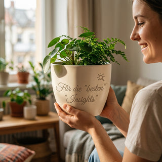 Individueller Blumentopf mit Gravur für Datenanalysten - Perfektes Geschenk! — im Wohnambiente