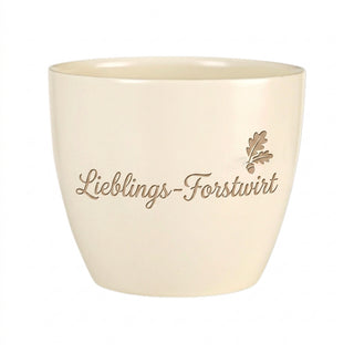 Personalisierter Blumentopf Lieblings-Forstwirt — Geschenk Forstwirt — Detailansicht der Lasergravur