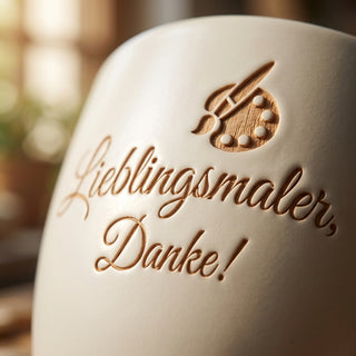Personalisierter Blumentopf — Dankeschön Geschenk für Maler & Künstler — Detailaufnahme