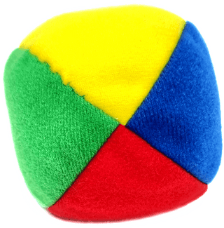 Goki Jonglierball in rot, blau, grün und gelb. Stoffbezug. Ideal zum Jonglieren lernen.