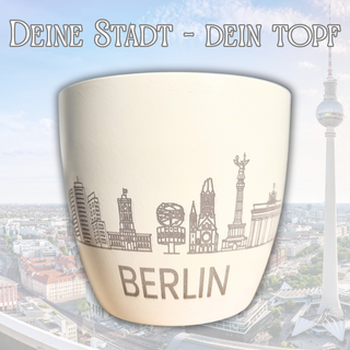 Berlin Blumentopf mit Gravur – persönliches Geschenk & Souvenir aus der Hauptstadt