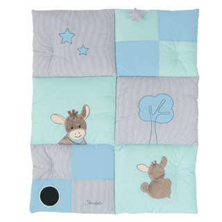 Sterntaler Baby Spielbogen Emmi, blau-mint, mit Esel-Motiv, Spieldecke für Babys.