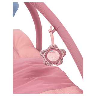 Sterntaler Baby Spielbogen Mabel, Detailansicht: Rosa Spielbogen mit hängendem Blumenspiegel. Fördert Spielspaß und Selbst...