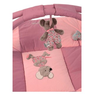 Sterntaler Baby Spielbogen Mabel, rosa, mit hängendem Maus-Spielzeug und Maus-Motiv auf der Spieldecke. Fördert spielerisc...