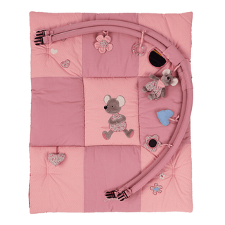 Sterntaler Baby Spielbogen Mabel, rosa Spieldecke mit Spielbogen, Maus-Motiv und hängendem Spielzeug. Fördert Motorik und ...
