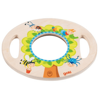 Goki XL Holzlupe mit Insektenmotiv und Griffen für Kinder. Ideal zum Entdecken der Natur.