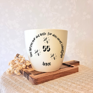 Geburtstagsgeschenk - Blumentopf graviert - 55. Geburtstag von Natur Macher