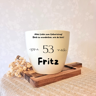 Geburtstagsgeschenk - Blumentopf graviert - 53. Geburtstag von Natur Macher