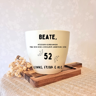 Geburtstagsgeschenk - Blumentopf graviert - 52. Geburtstag von Natur Macher