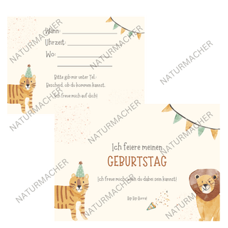 bastelvorlage einladung wilde tiere