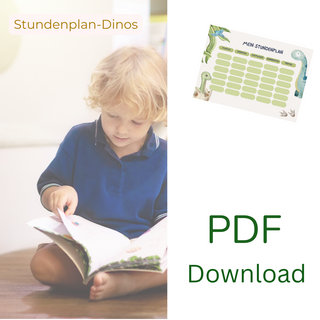 Stundenplan für Kinder mit Dinosaurier-Motiv. PDF-Download. Naturmacher.