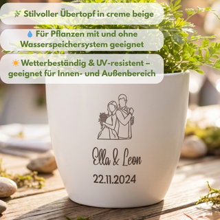Hochzeitsgeschenk - Blumentopf graviert - Ja, ich will