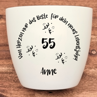 Geburtstagsgeschenk - Blumentopf graviert - 55. Geburtstag von Natur Macher
