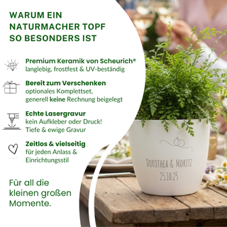 Personalisierter Blumentopf »Danke für deinen Einsatz« — Geschenk Sekretärin