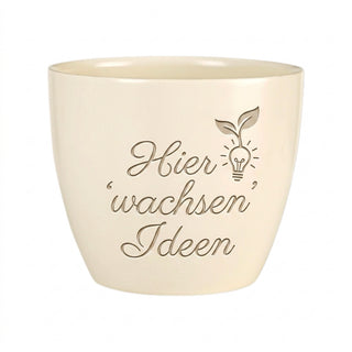Personalisierter Blumentopf mit Gravur — Geschenk für Modellbauer zum Geburtstag — Detailansicht der Lasergravur