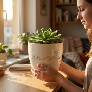 Personalisierter Blumentopf 'Lieblings-Optikerin' — Geschenk für Optikerin — im Wohnambiente