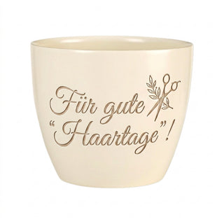 Persönliches Geschenk für Friseuse mit Gravur – Für gute Haartage! — Detailansicht der Lasergravur