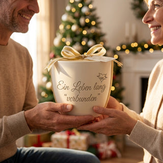 Personalisierter Blumentopf mit Gravur 'Ein Leben lang verbunden' - Geschenk op Schwe... — als persoenliche Geschenk-Uebergabe