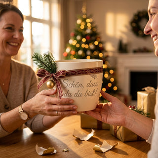 Personalisierter Blumentopf — Geschenk Lieferfahrer Paketboten — als persoenliche Geschenk-Uebergabe