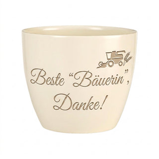 Persönliches Geschenk für die Bäuerin – Gravur: Beste Bäuerin — Detailansicht der Lasergravur