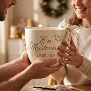Persönliches Geschenk für Schlosser – Gravur: Ein Meisterwerk, wie du — als persoenliche Geschenk-Uebergabe