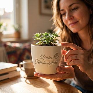 Personalisierter Blumentopf 'Bester Abteilungsleiter!' — Geschenk für Chef — lifestyle