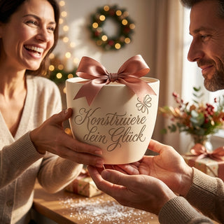 Personalisierter Blumentopf mit Gravur — Geschenk für Bauingenieur — als persoenliche Geschenk-Uebergabe
